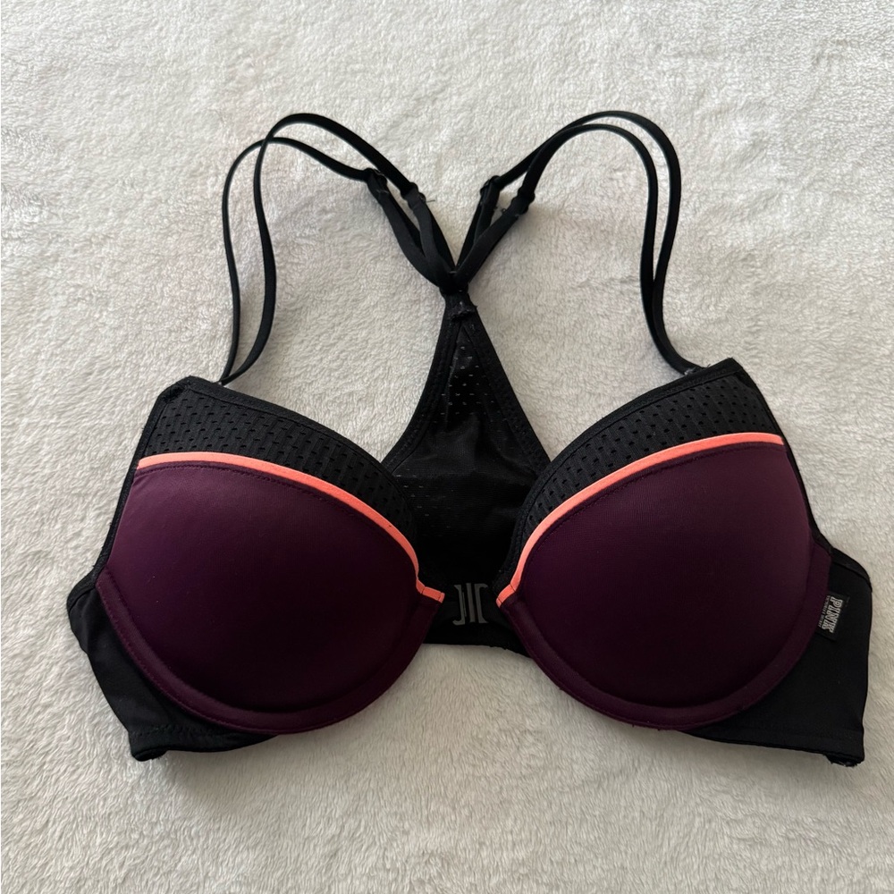 Victoria's Secret Deep Purple and Black Bra